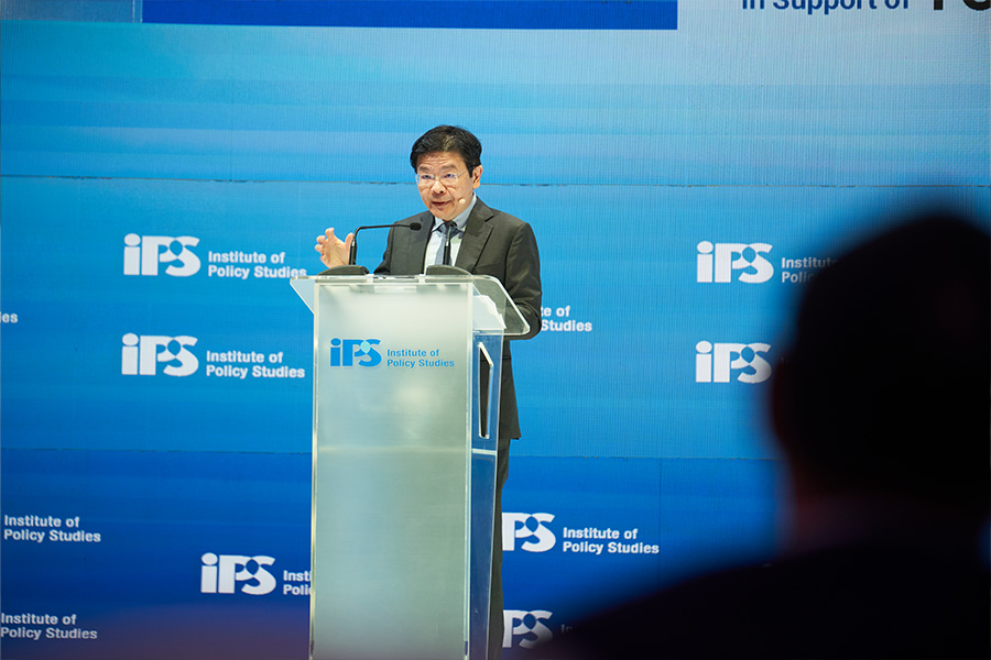 DPM Lawrence Wong’s delivering his opening remarks at IPS Singapore Perspectives 2023: Work session on 16 January 2023.