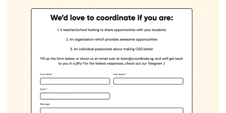 Coordinate SG’s partners page