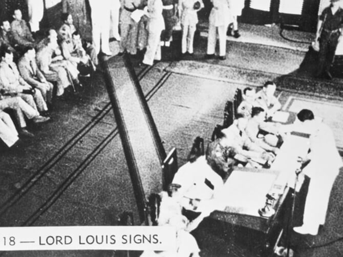 The Japanese surrender to the British