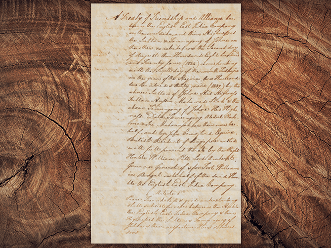 The signing of the Crawfurd and the Anglo-Dutch treaties