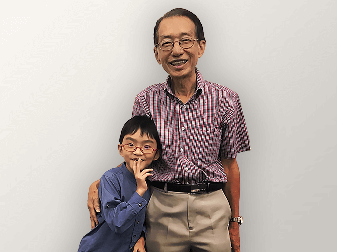 Jaron Tia with his grandfather