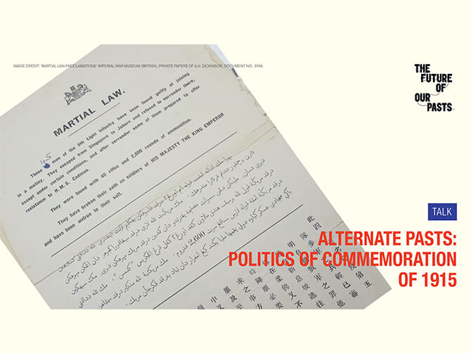 Alternate Pasts: Politics of Commemoration of 1915